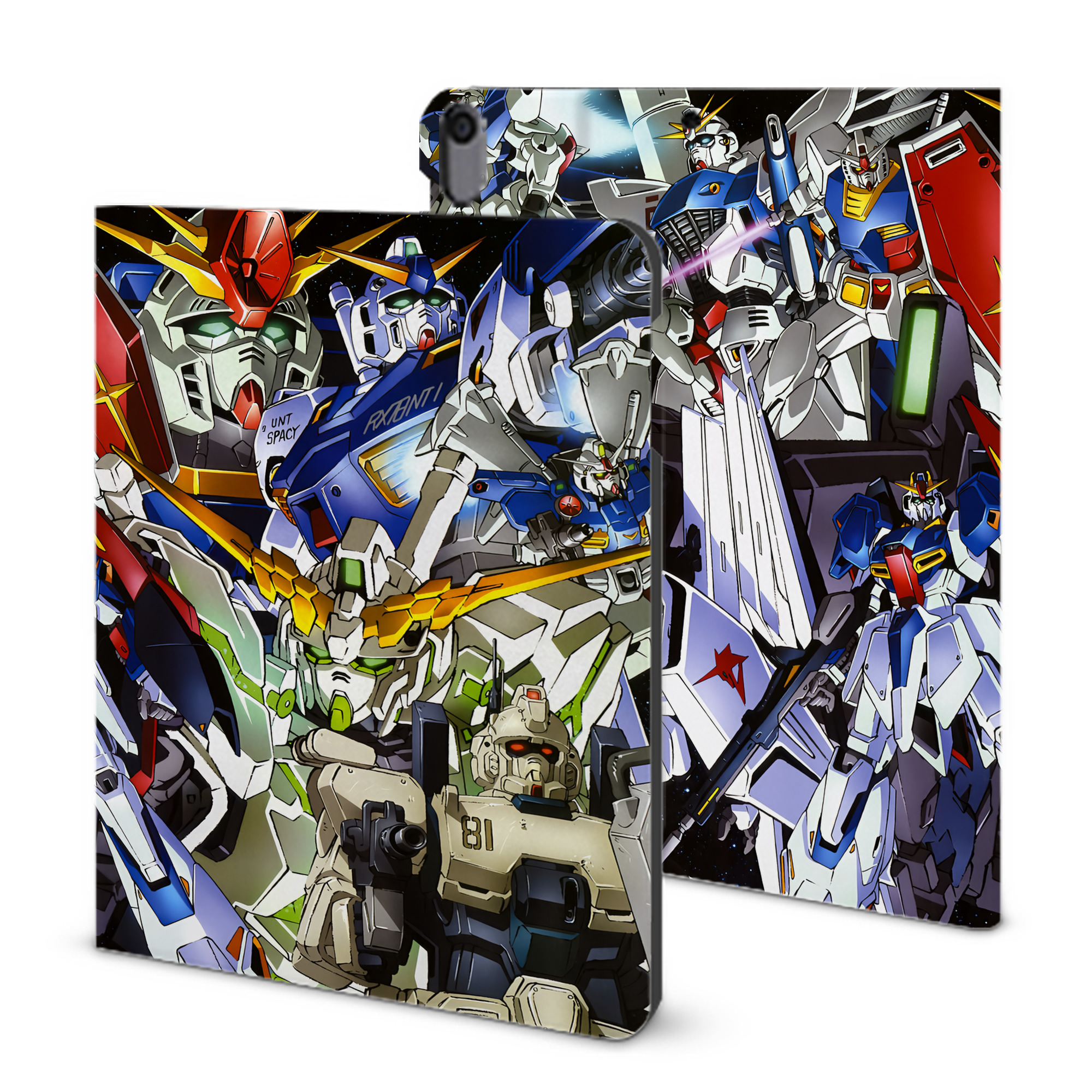 （画像用） 機動戦士ガンダム Mobile Suit Gundam IPad ケース ブック型 PUレザー TPU 耐衝撃 軽量 薄型 ペン収納なし 全面保護 IPad 各モデル対応